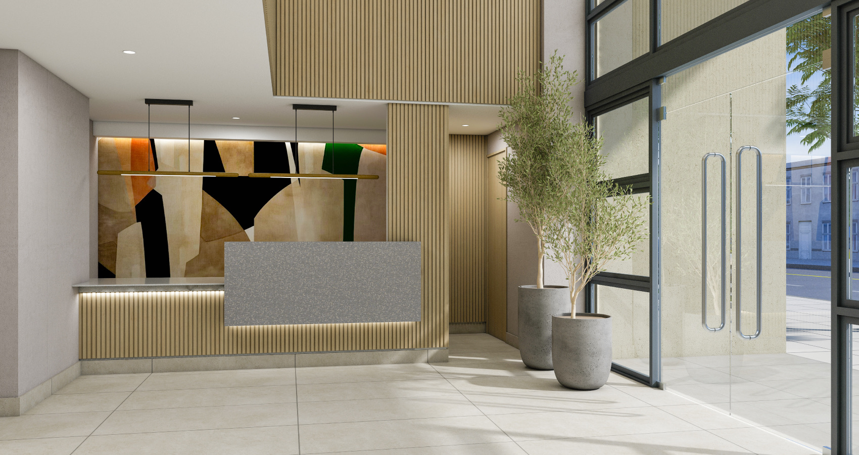 Hall de acceso Edificio Lira