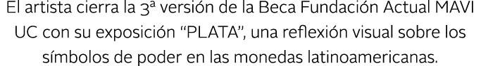 El artista cierra la 3ª versi n de la Beca Fundaci n Actual MAVI UC con su exposici n “PLATA”, una reflexi n visual s...