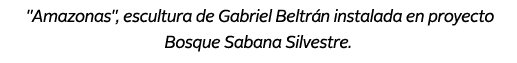  \“Amazonas\", escultura de Gabriel Beltr n instalada en proyecto Bosque Sabana Silvestre.
