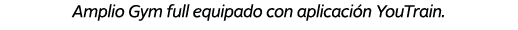 Amplio Gym full equipado con aplicaci n YouTrain.
