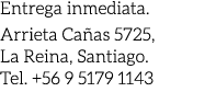 Entrega inmediata. Arrieta Ca as 5725, La Reina, Santiago. Tel. +56 9 5179 1143 
